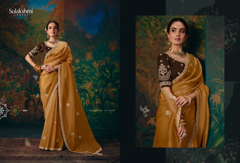 Virasat Vol 2 By Sulakshmi Fancy Fabric Beads And Border Work Saree
